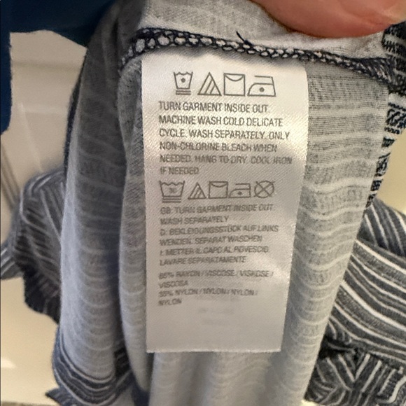 Belle by Kim Gravel Striped Button-Up Top - Navy and White - Picture 4 of 4